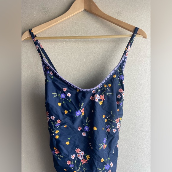 Cupshe Women Navy Floral Swimsuit One Piece Size XL - Picture 2 of 12